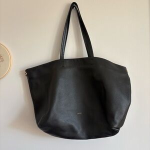 Cuyana Black Pebbled Leather Tote
